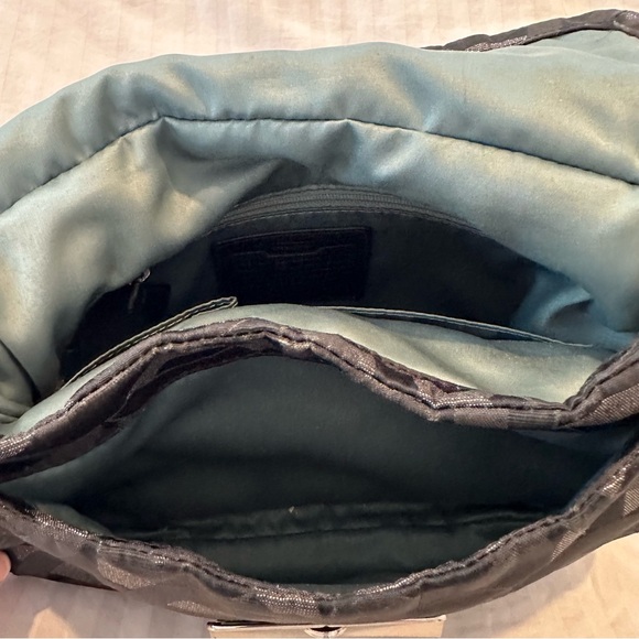 Coach Kristin Hobo Bag black jacquard fabric silver, charcoal signature pattern - Picture 10 of 12